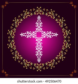 Christian Cross Design Vector Art