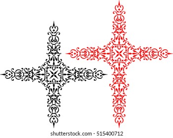 Christian Cross Design Vector Art