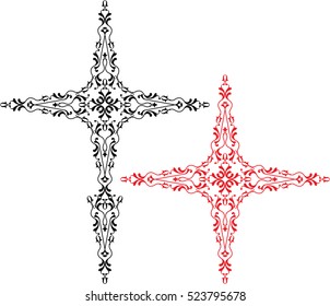 Christian Cross Design Vector Art