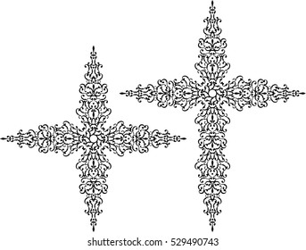Christian Cross Design Vector Art