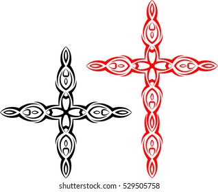 Christian Cross Design Vector Art