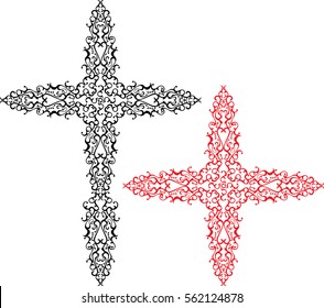 Christian Cross Design Vector Art