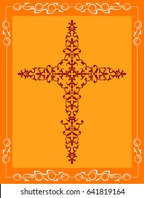 Christian Cross Design Vector Art