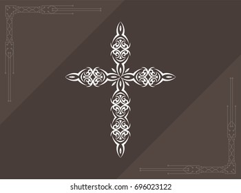 Christian Cross Design Vector Art