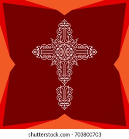 Christian Cross Design Vector Art