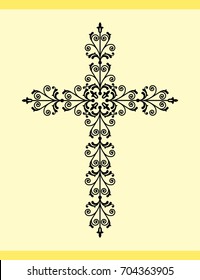 Christian Cross Design Vector Art