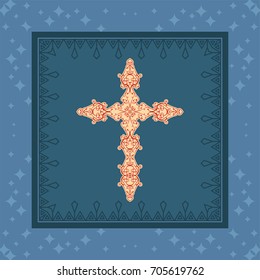 Christian Cross Design Vector Art