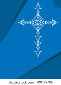 Christian Cross Design Vector Art