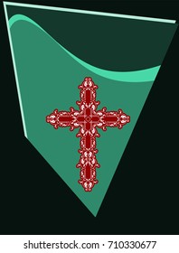 Christian Cross Design Vector Art