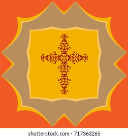 Christian Cross Design Vector Art