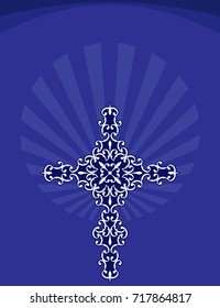 Christian Cross Design Vector Art