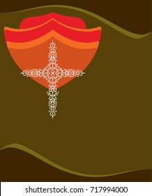 Christian Cross Design Vector Art