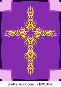 Christian Cross Design Vector Art