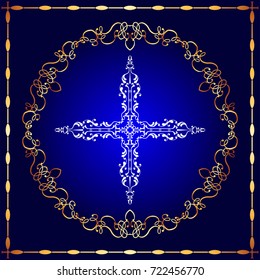 Christian Cross Design Vector Art