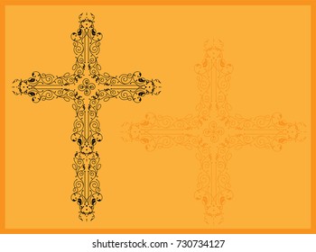 Christian Cross Design Vector Art
