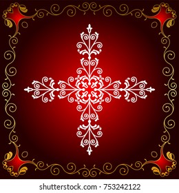 Christian Cross Design Vector Art