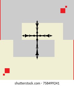 Christian Cross Design Vector Art