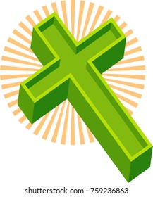 Christian Cross Design Vector Art