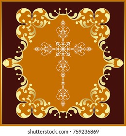 Christian Cross Design Vector Art