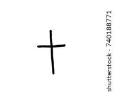 christian cross doodle icon