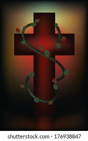 Christian cross. Easter card. vector illustration
