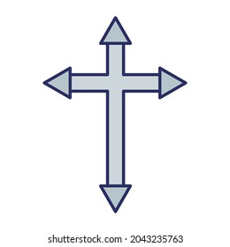 Christian Cross Fill in Vektorsymbol, das leicht modifizieren oder verändern kann 