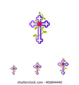 Christian Cross flat icon