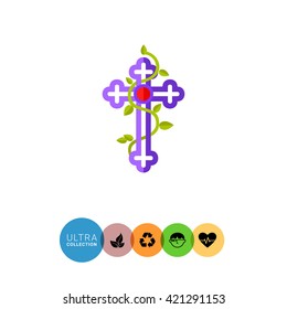 Christian Cross flat icon