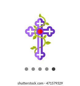 Christian Cross flat icon