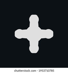 Christian cross flat icon. Simple style christian religion symbol. Logo design element. T-shirt printing. Vector for sticker.
