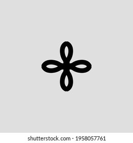 Christian cross flat icon. Simple style christian religion. poster design background symbol. Leaf logo. Logo design element. T-shirt printing. Vector for sticker.