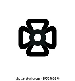 Christian cross flat icon. Simple style christian religion. poster design background symbol. Leaf logo. Logo design element. T-shirt printing. Vector for sticker.
