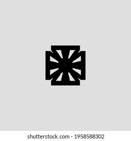 Christian cross flat icon. Simple style christian religion. poster design background symbol. Leaf logo. Logo design element. T-shirt printing. Vector for sticker.
