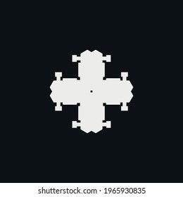 Christian Cross flach Symbol. Einfaches christliches Urlaubsposterhintergrund-Symbol. Logo-Design-Element. T-Shirt-Druck. Vektorgrafik für Aufkleber.