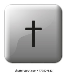 Christian cross flat vector icon.