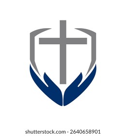 Christian Cross  Flat , vector on white Background