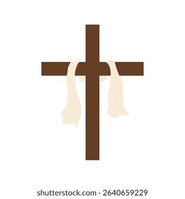 Christian Cross  Flat , vector on white Background