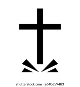 Christian Cross  Flat , vector on white Background