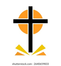 Christian Cross  Flat , vector on white Background