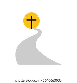 Christian Cross  Flat , vector on white Background