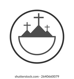 Christian Cross  Flat , vector on white Background