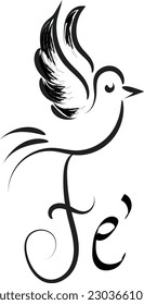 Christian Cross With Floral Design. Beautiful flowers tattoo design for print or use as card, flyer or T Shirt