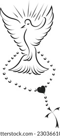 Christian Cross With Floral Design. Beautiful flowers tattoo design for print or use as card, flyer or T Shirt