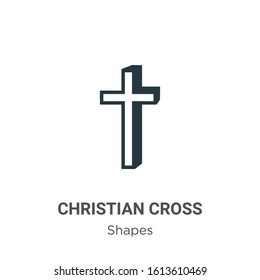 Christian cross glyph icon vector on white background. Flat vector christian cross icon symbol sign from modern shapes and symbols collection for mobile concept and web apps design.