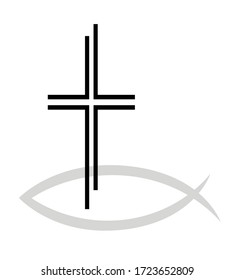 christian cross graphic in vector quality