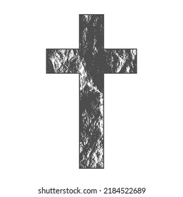Christian cross with grunge texture. Religion concept illustration