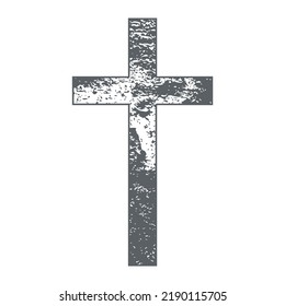 Christian cross with grunge texture. Religion concept illustration