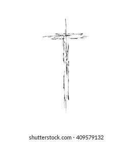 Christian cross grunge vector illustration