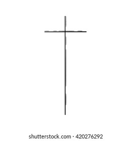 Christian cross grunge vector religion symbol