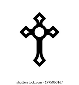 Christian Cross. Halloween spooky vampire defense cross design vector